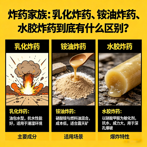 安化炸药家族：乳化炸药、铵油炸药、水胶炸药到底有什么区别？